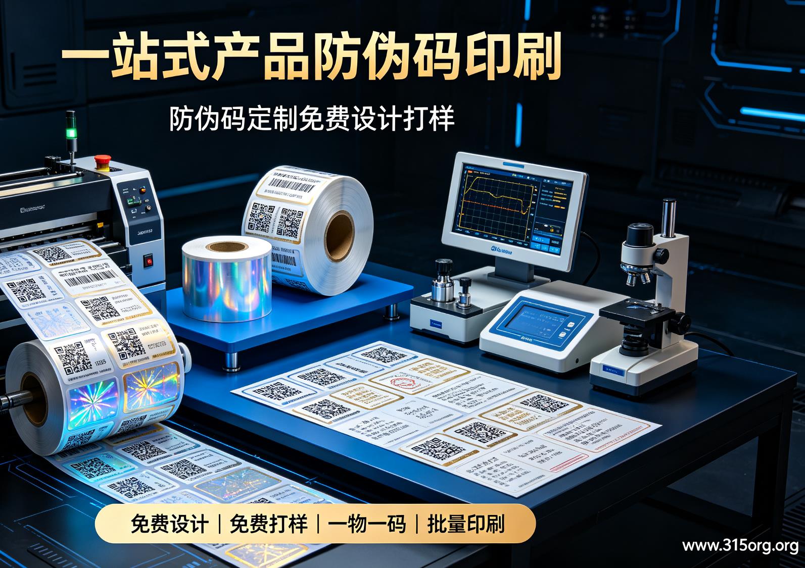 防伪码定制免费设计打样，一站式产品防伪码印刷