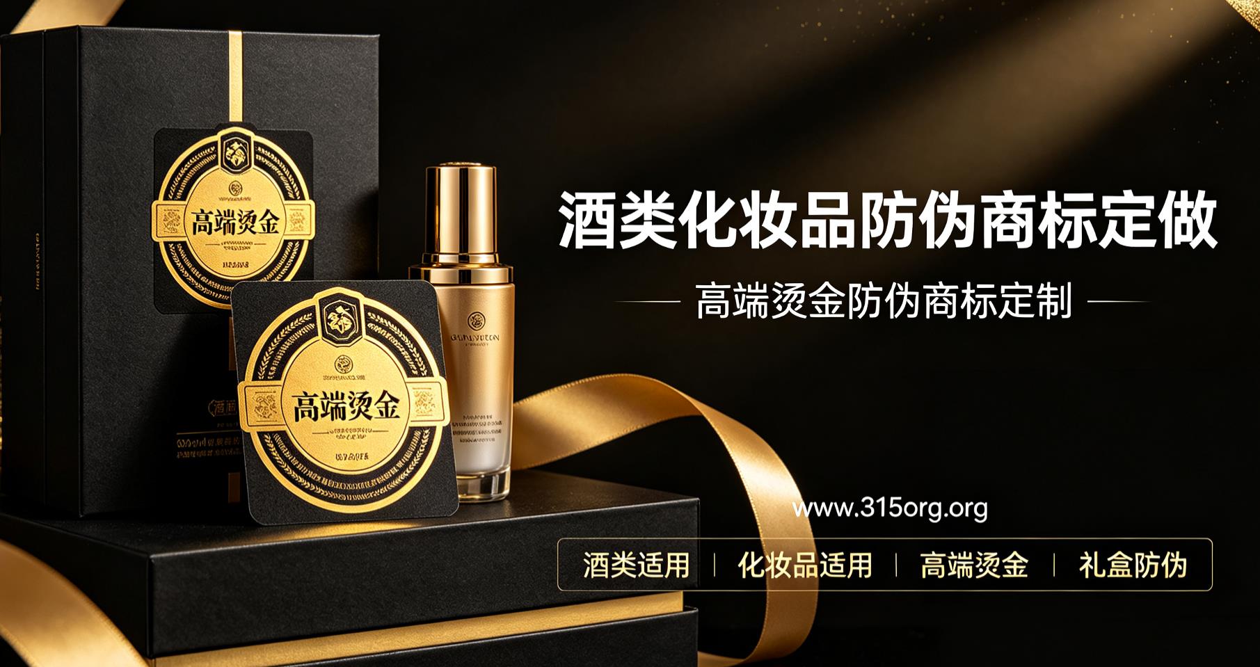 酒类化妆品防伪商标定做，高端烫金防伪商标定制