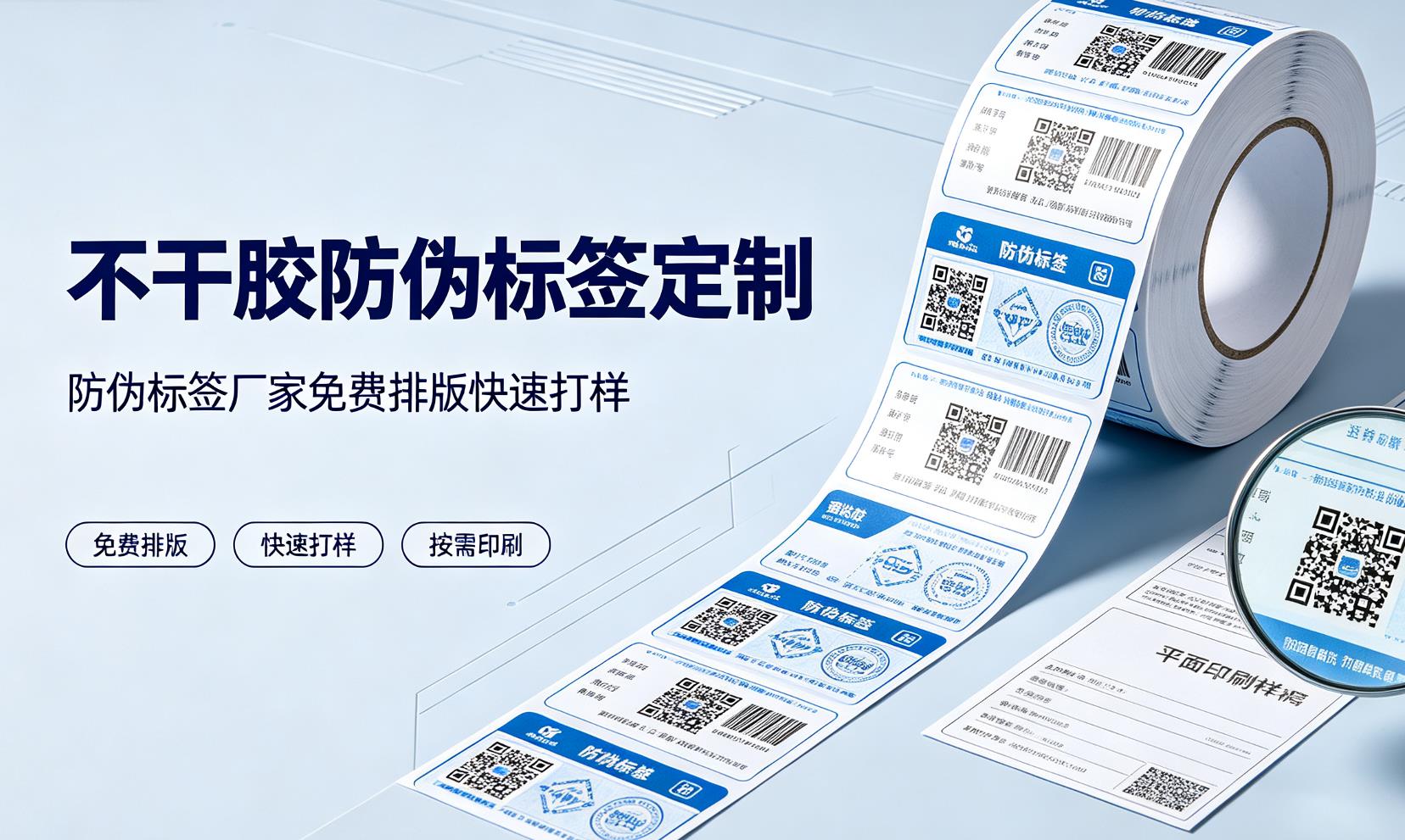 不干胶防伪标签定制，防伪标签厂家免费排版快速打样