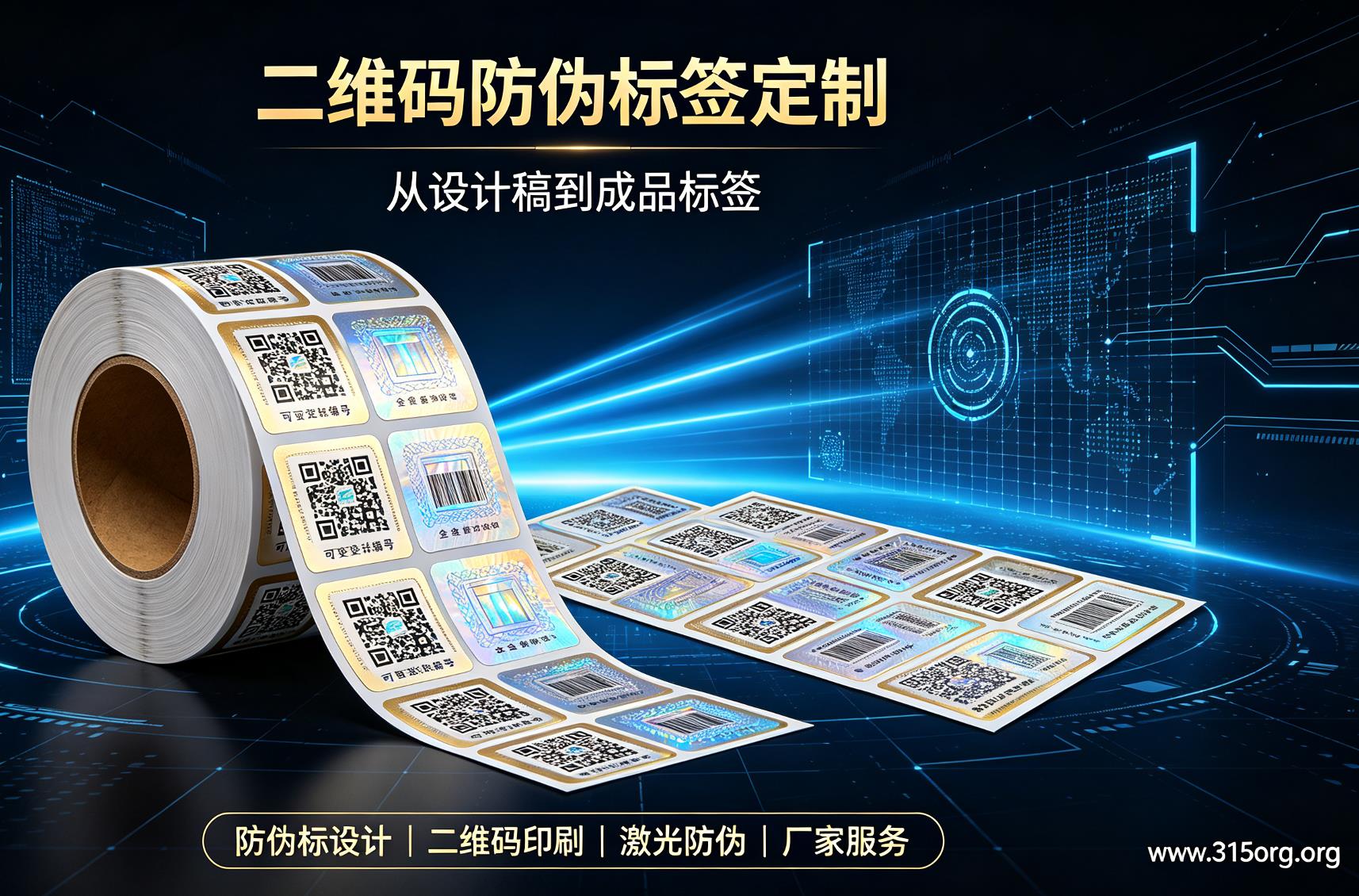 二维码防伪标签定制，企业产品防伪标设计印刷服务商