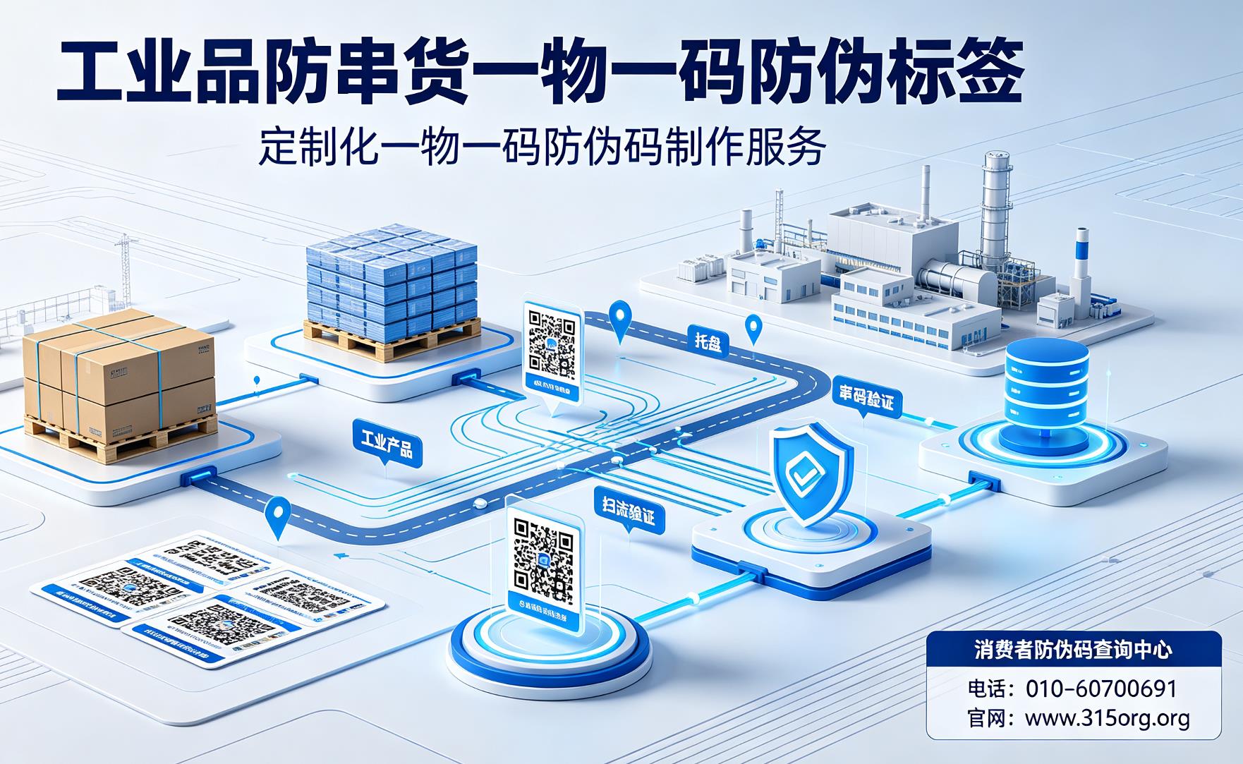 工业品防串货一物一码防伪标签，定制化一物一码防伪码制作服务