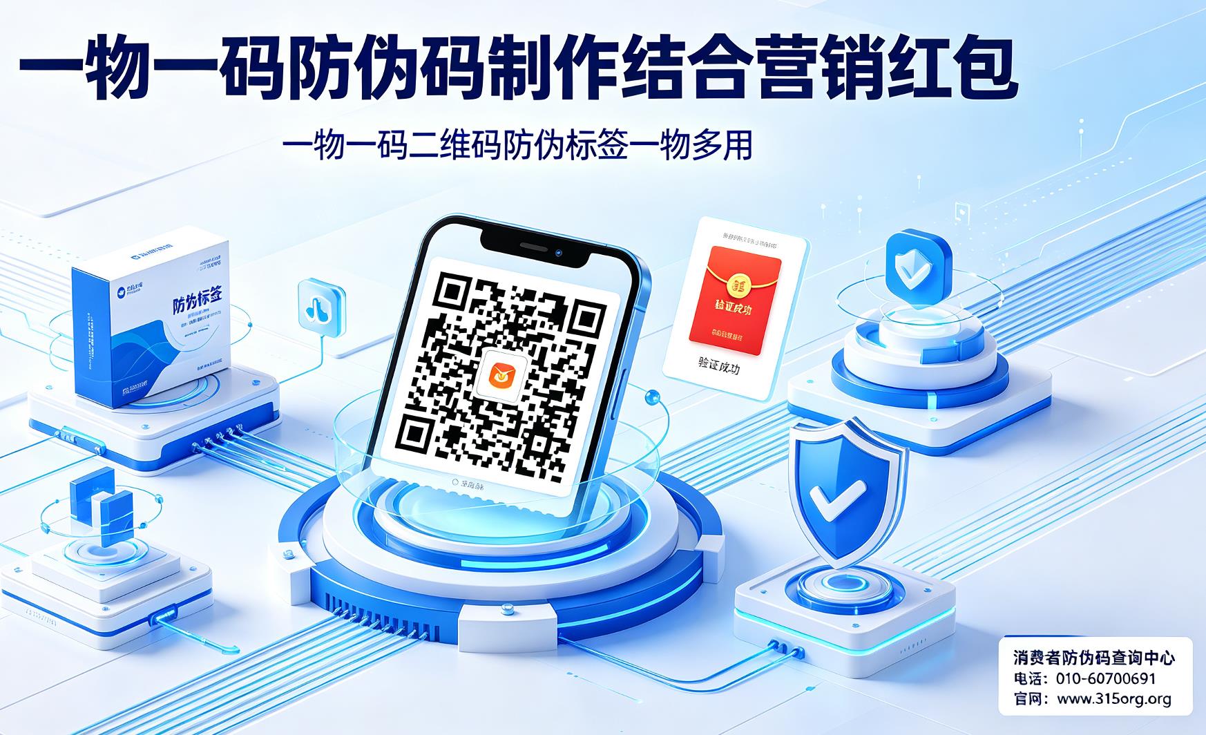 一物一码防伪码制作结合营销红包，一物一码二维码防伪标签一物多用