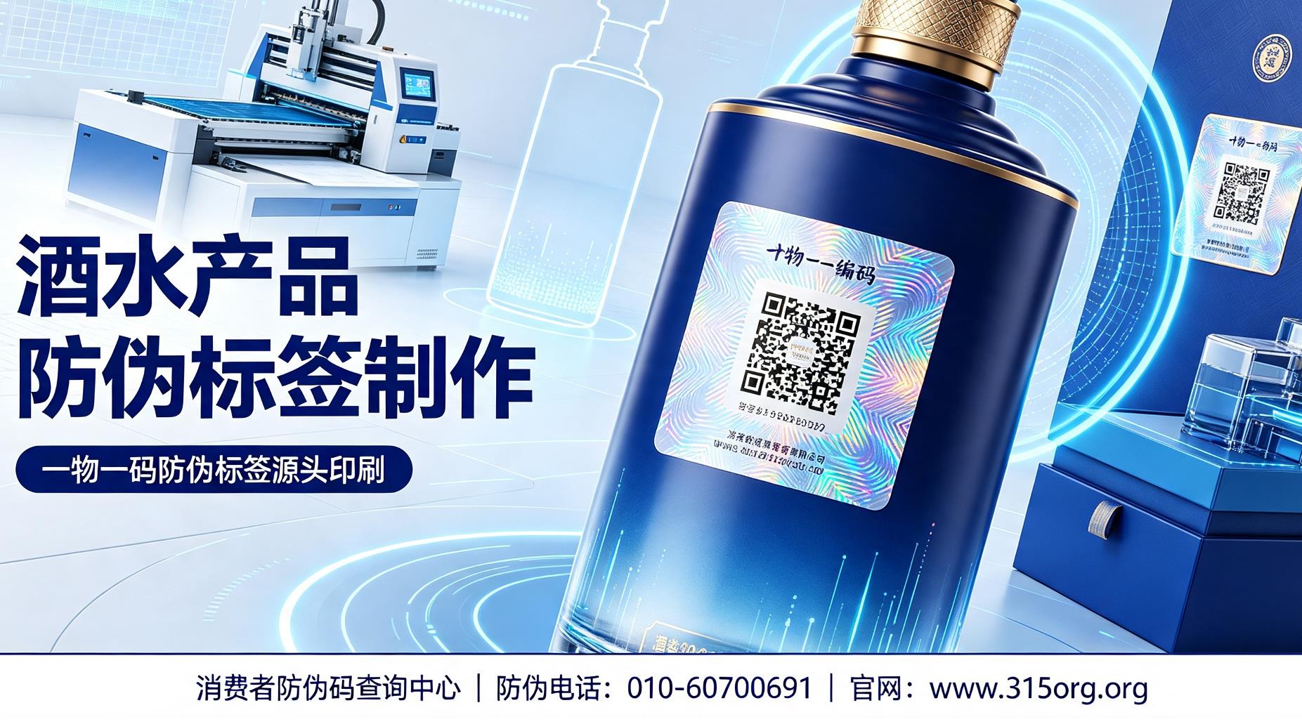 酒水产品防伪标签制作，一物一码防伪标签源头印刷厂家