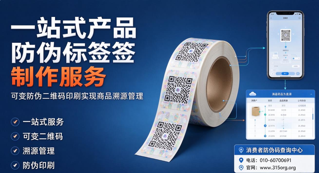 一站式产品防伪标签制作服务，可变防伪二维码印刷实现商品溯源管理