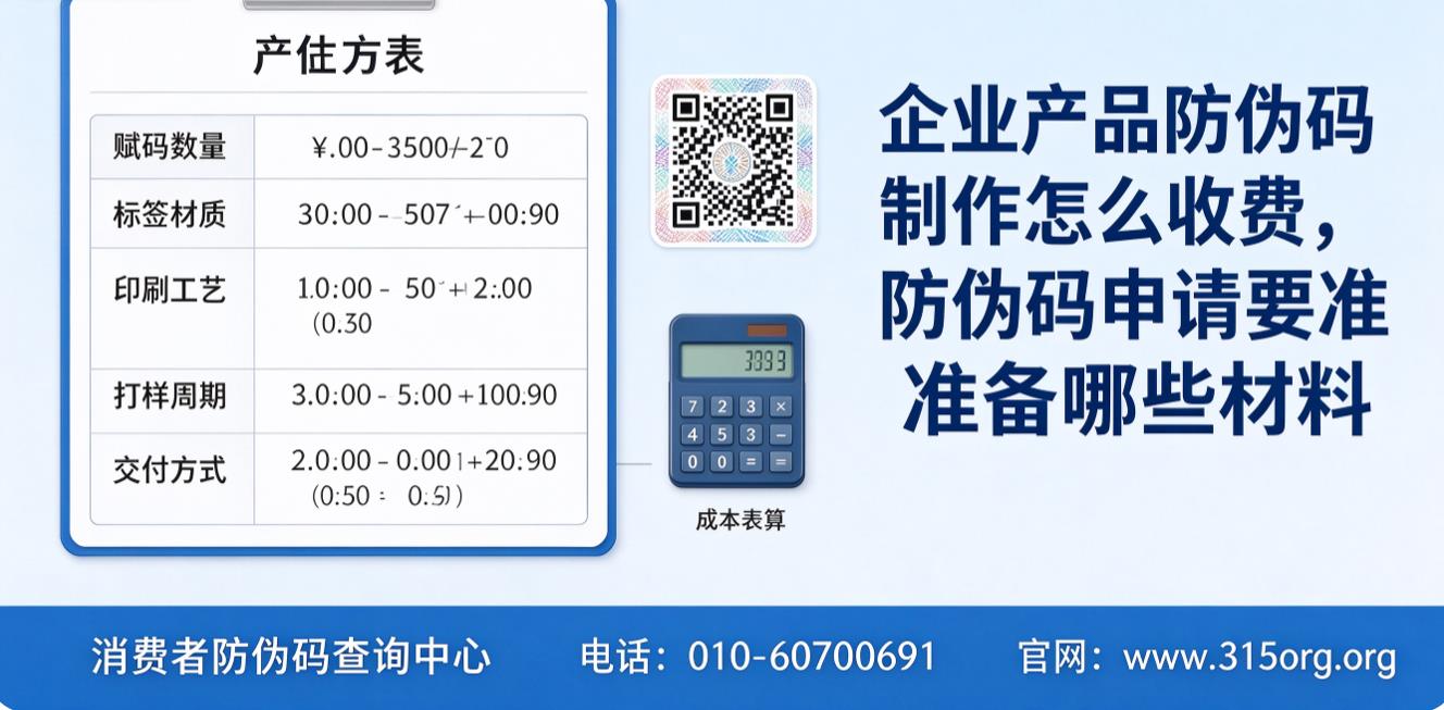 企业产品防伪码制作怎么收费，防伪码申请要准备哪些材料
