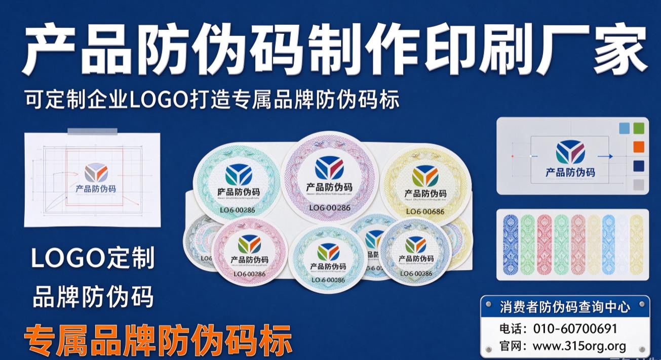 产品防伪码制作印刷厂家，可定制企业LOGO打造专属品牌防伪码标