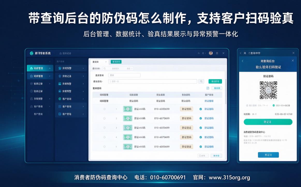 带查询后台的防伪码怎么制作，支持客户扫码验真