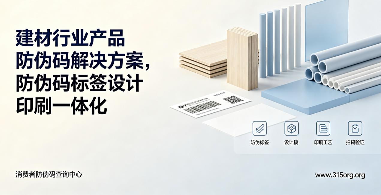  建材行业产品防伪码解决方案，防伪码标签设计印刷一体化