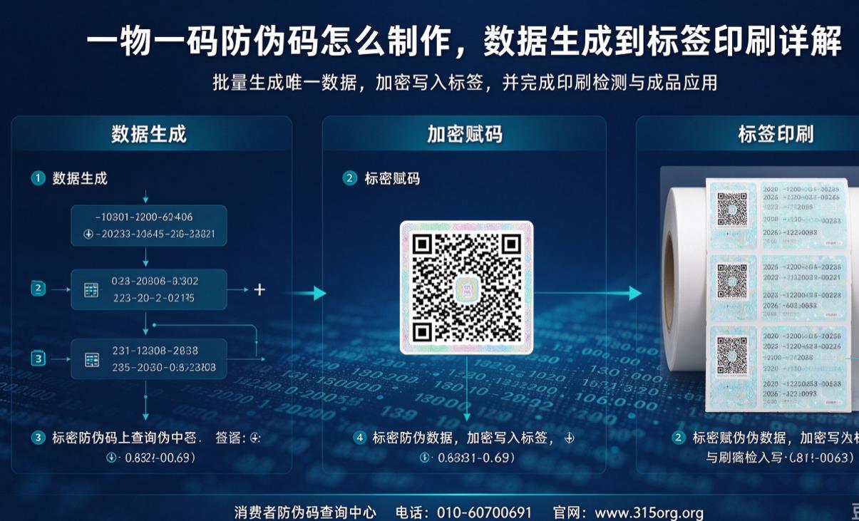 一物一码防伪码怎么制作,数据生成到标签印刷详解 一物一码防伪码怎么制作,数据生成到标签印刷详解