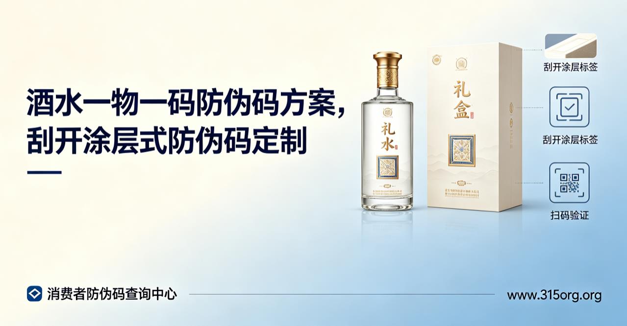 酒水一物一码防伪码方案，刮开涂层式防伪码定制