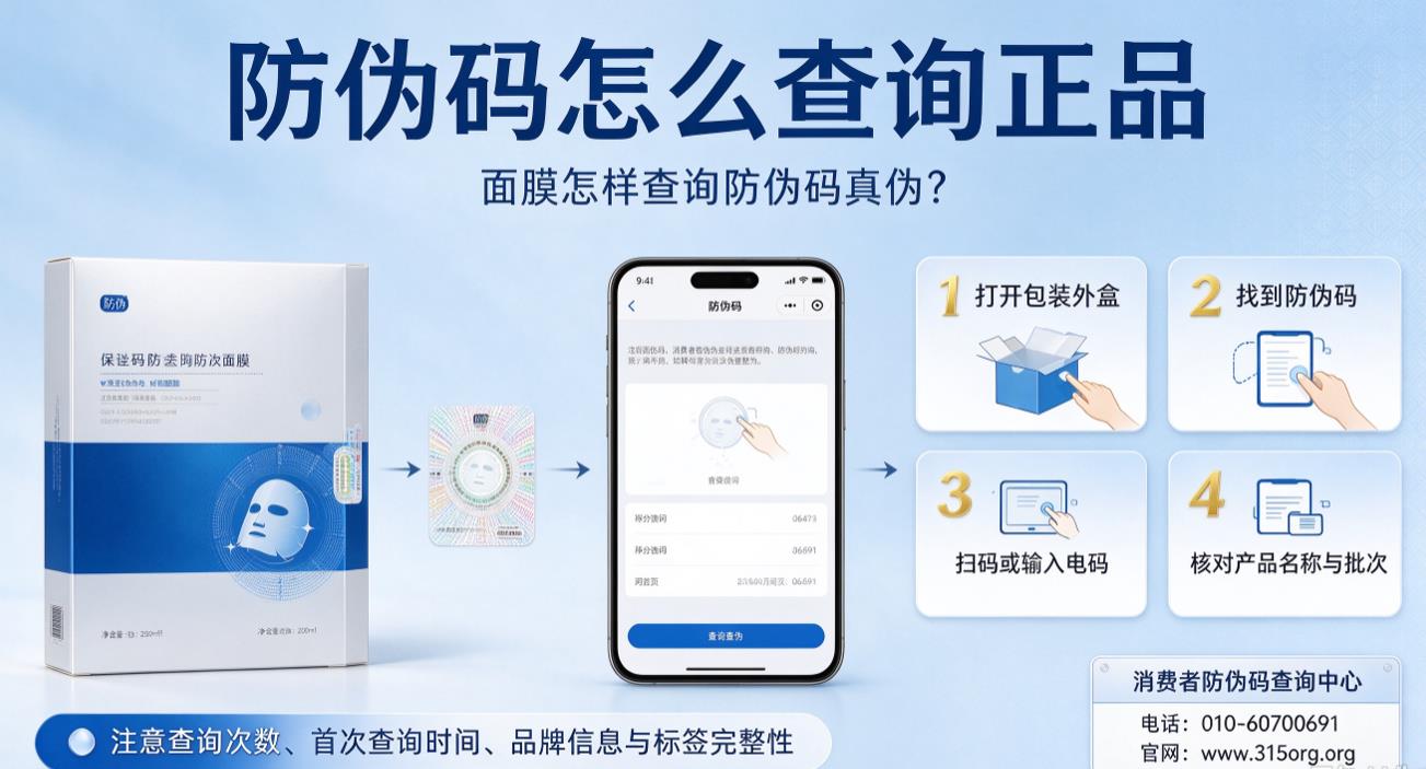 防伪码怎么查询正品，面膜怎样查询防伪码真伪？