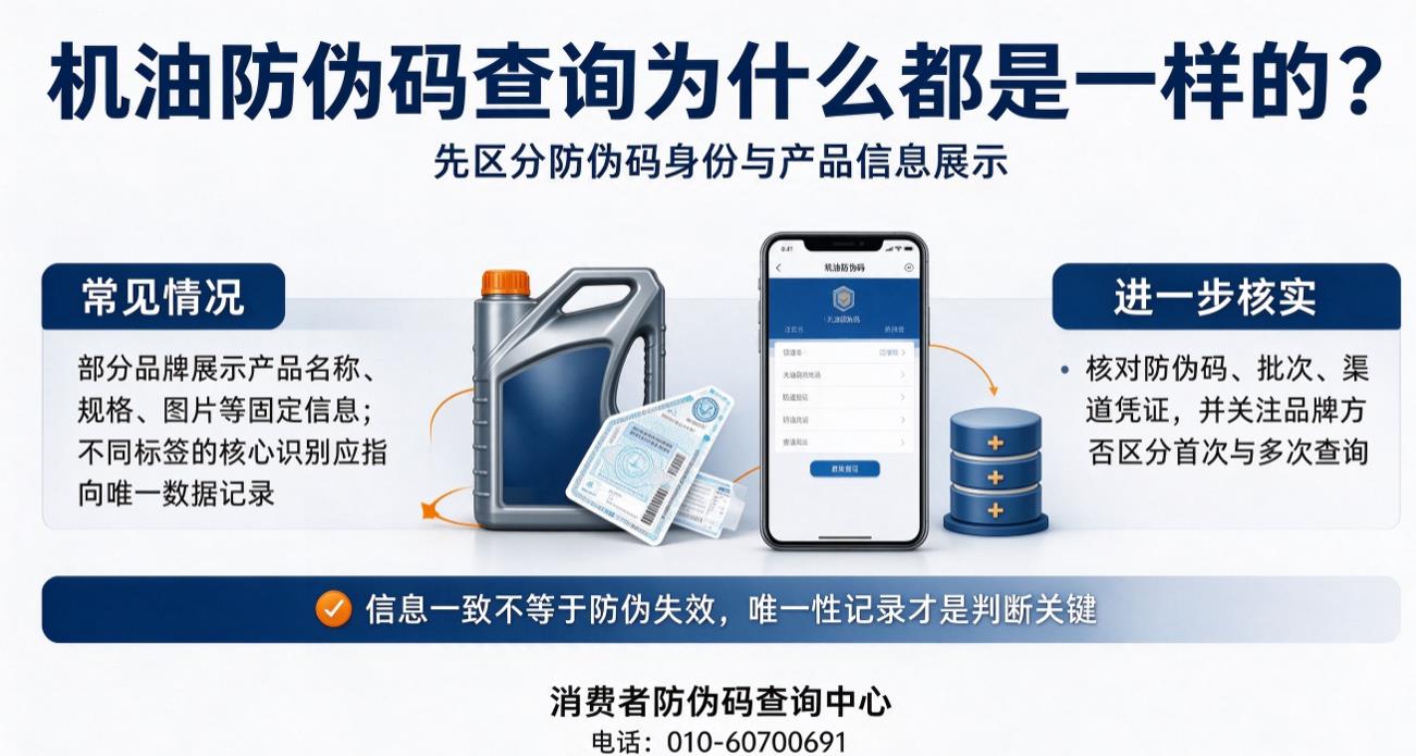 机油防伪码查询为什么都是一样的?