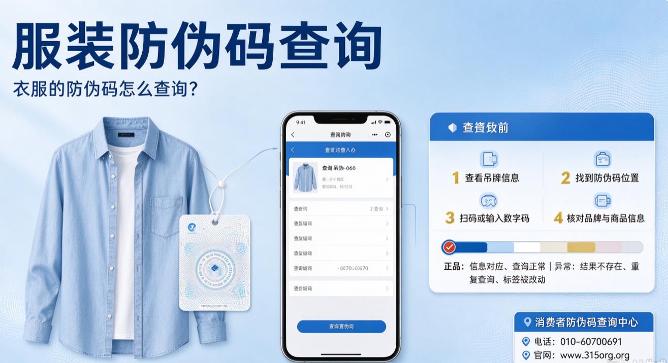 服装防伪码查询，衣服的防伪码怎么查询？