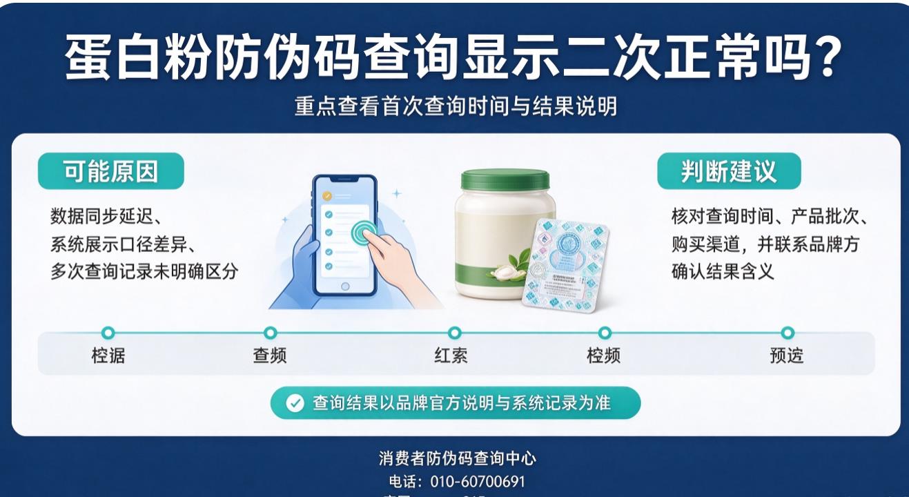 蛋白粉防伪码查询显示二次正常吗? 蛋白粉防伪码查询显示二次正常吗?