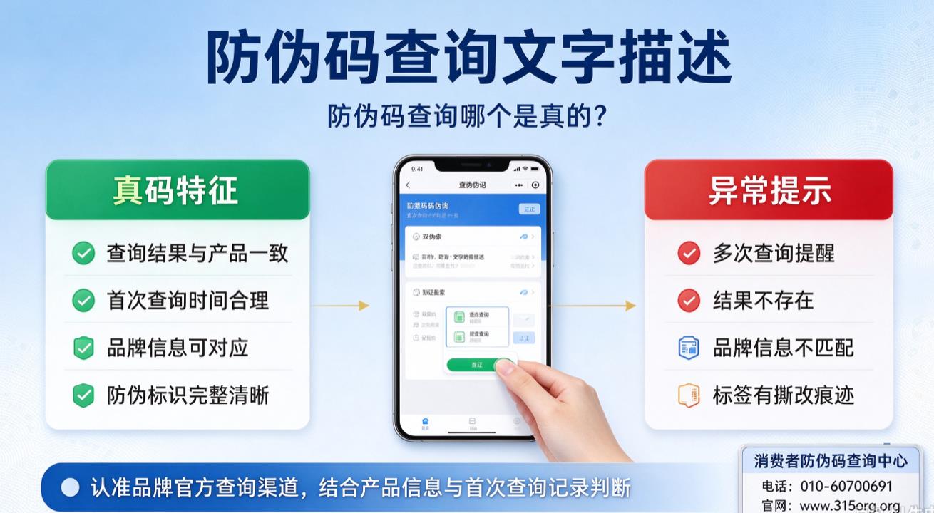 防伪码查询文字描述，防伪码查询哪个是真的？