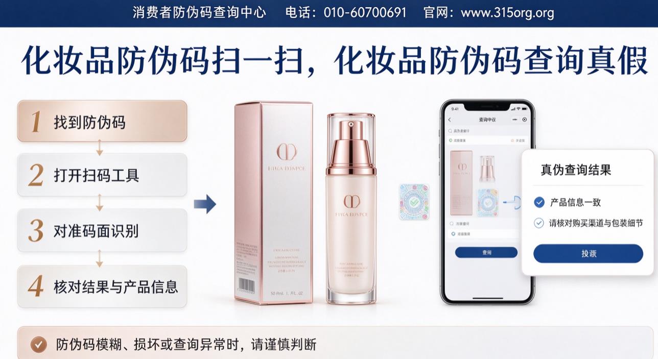 化妆品防伪码扫一扫，化妆品防伪码查询真假