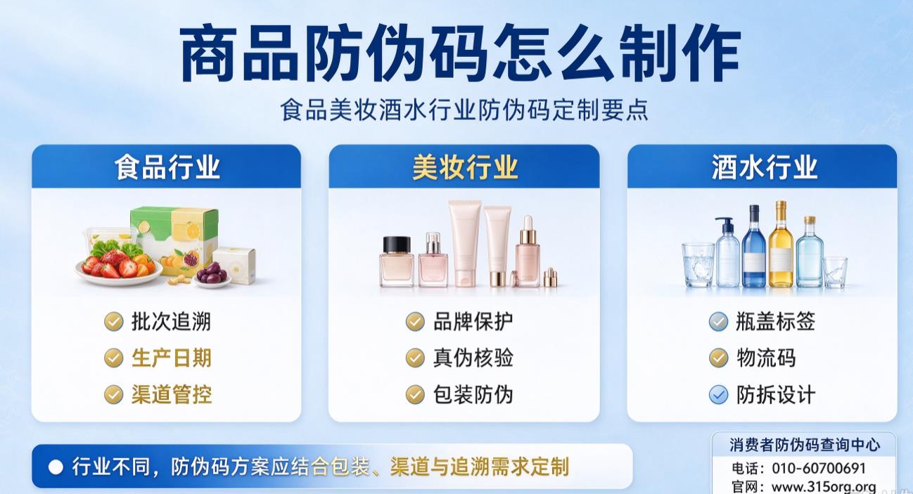 商品防伪码怎么制作，食品美妆酒水行业防伪码定制要点