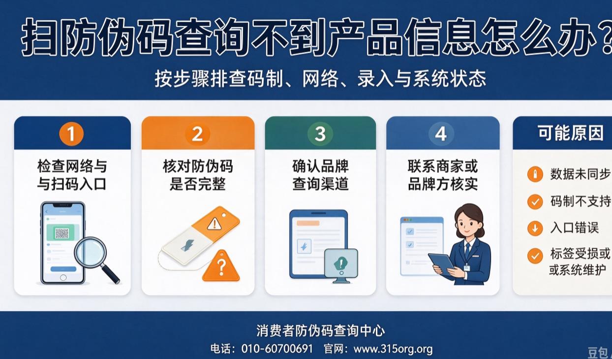 扫防伪码查询不到产品信息怎么办?