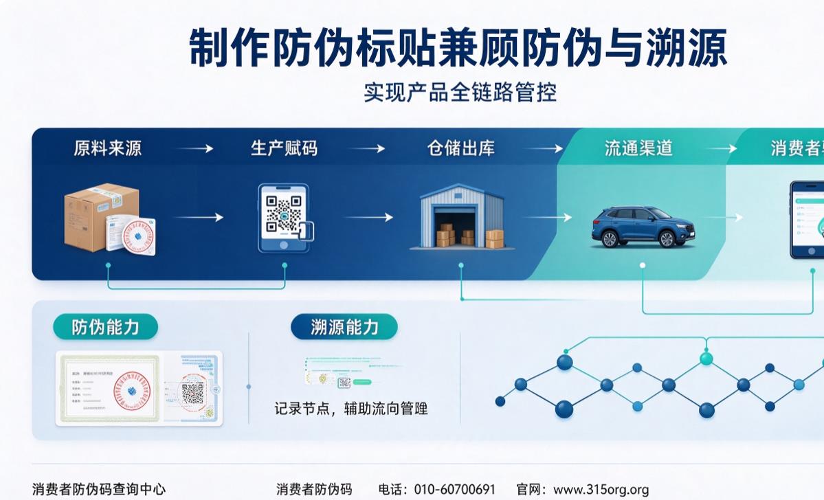 制作防伪标贴兼顾防伪与溯源,实现产品全链路管控 制作防伪标贴兼顾防伪与溯源,实现产品全链路管控