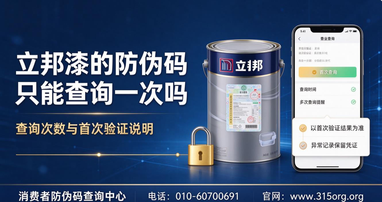 立邦漆的防伪码只能查询一次吗？规则详解