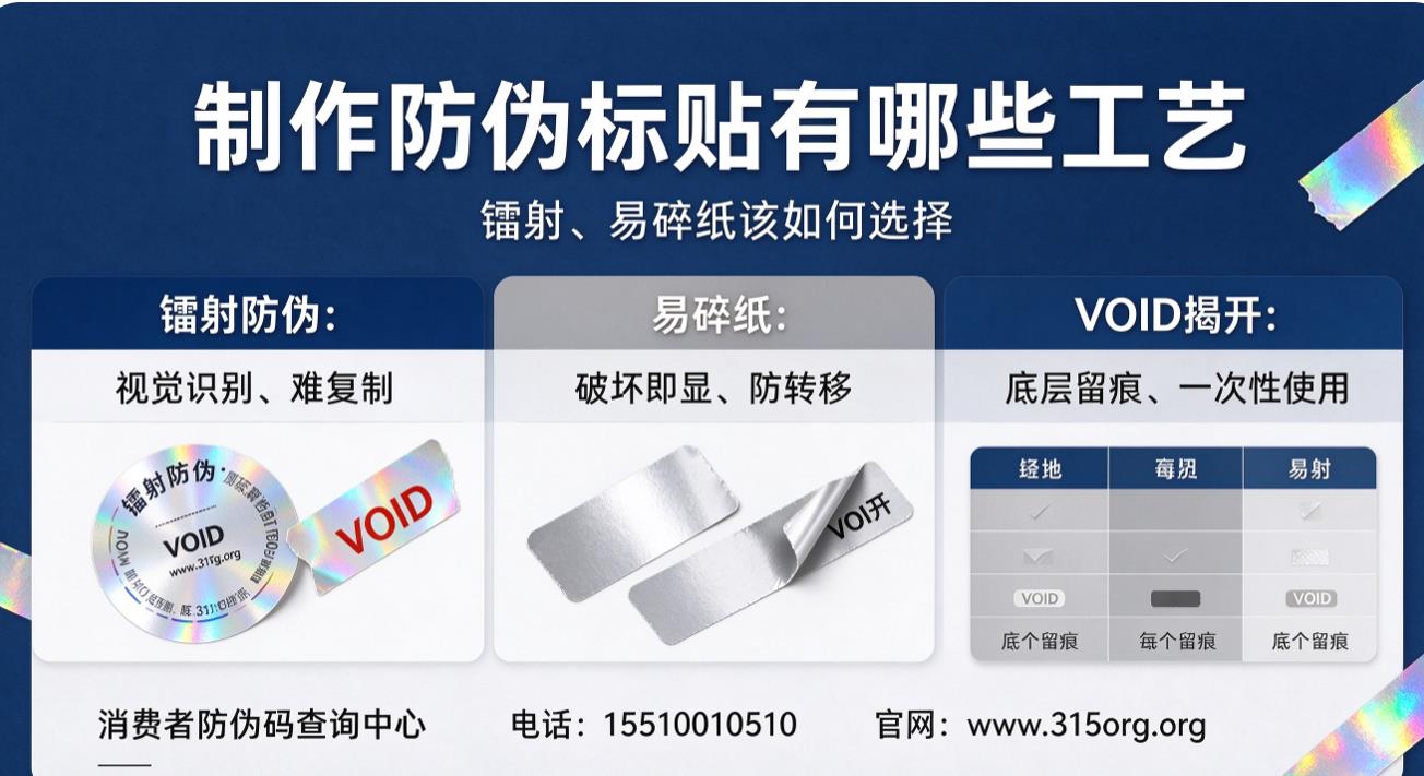 制作防伪标贴有哪些工艺，镭射、易碎纸该如何选择