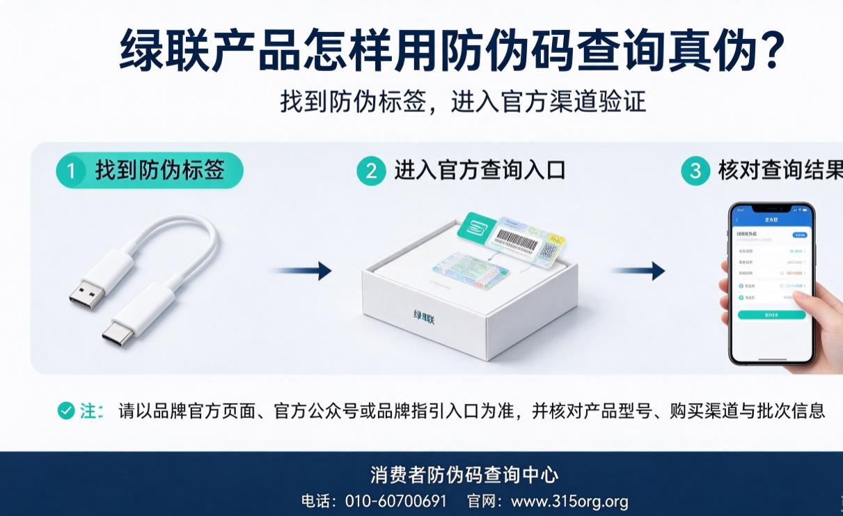 绿联产品怎样用防伪码查询真伪?