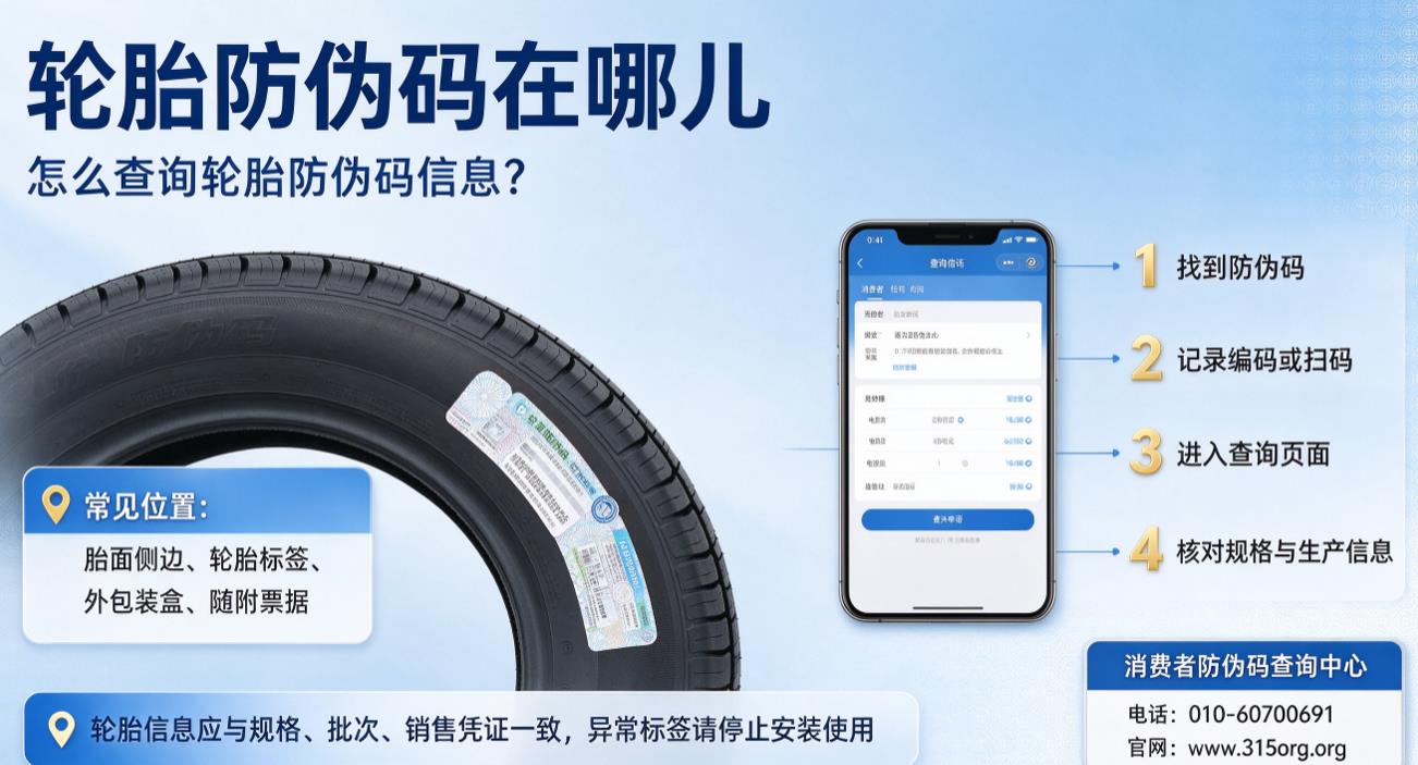 轮胎防伪码在哪儿，怎么查询轮胎防伪码信息？