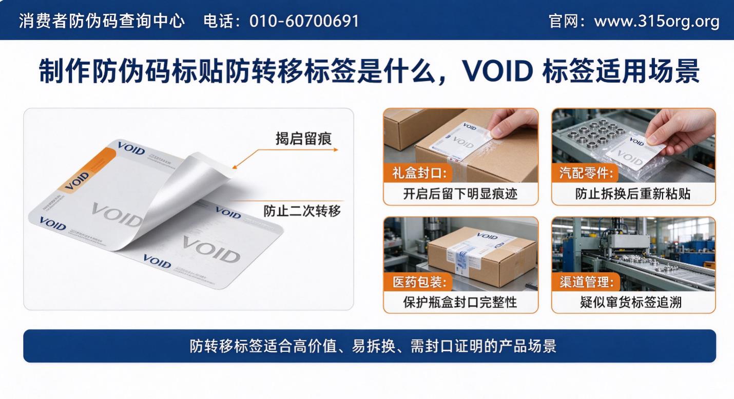 制作防伪码标贴防转移标签是什么，void标签适用场景